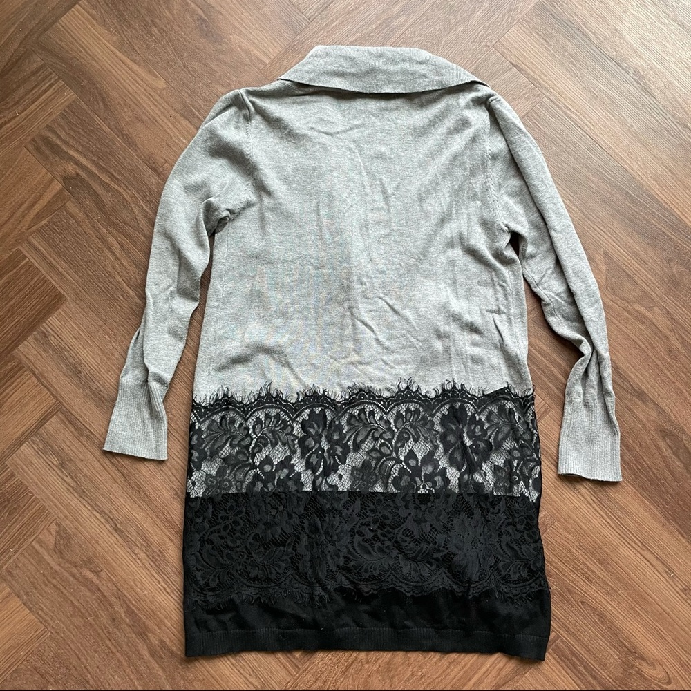 LOVE TOKEN Adeline Lace Trim Open Cardigan